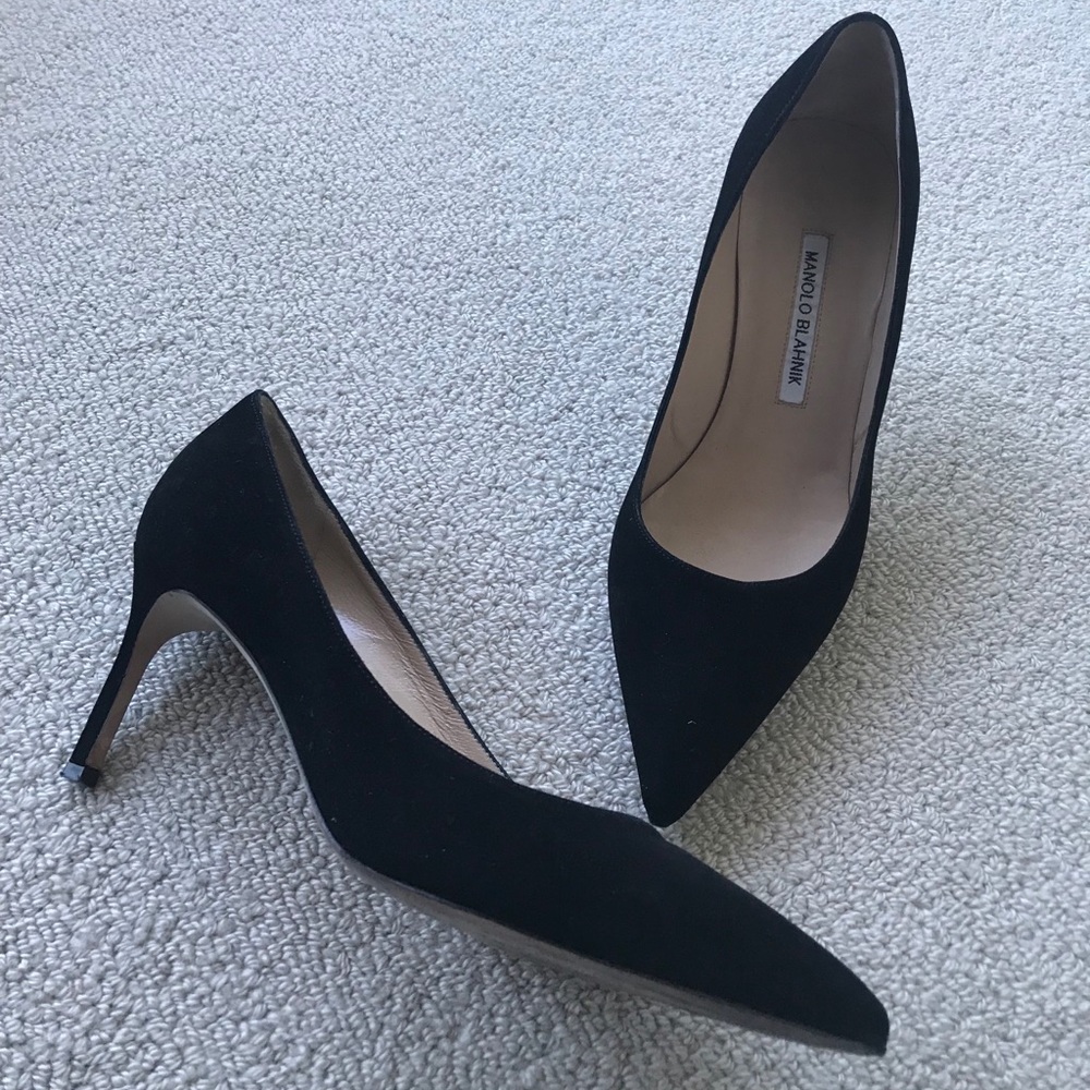 Black Suede Manolo Blahnik Heels SOLD
